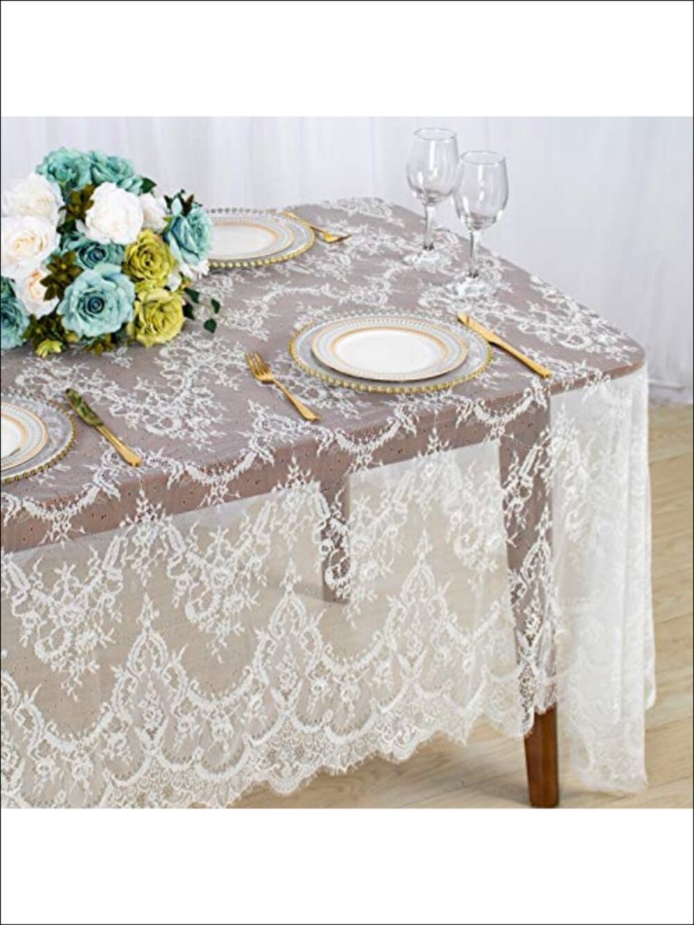 Lace Tablecloth 60x120 5 Pack Floral Cutwork Wedding Table Cloth